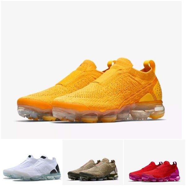 

2021 chaussures moc 2 laceless 2.0 running shoes triple black designer mens women sneakers fly white knit cushion trainers zapatos 36-45