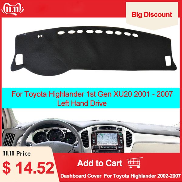 

2 layers dashboard cover sun shade for highlander 1st gen xu20 2001 2002 2003 2004 2005 2006 2007 dash mat carpet cape