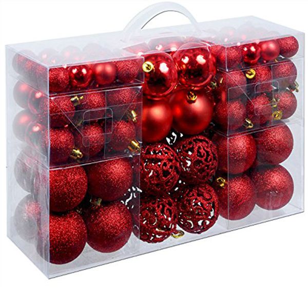 

100pc christmas xmas tree ball bauble hanging home party ornament decor plastic ball ornament decorations 2019