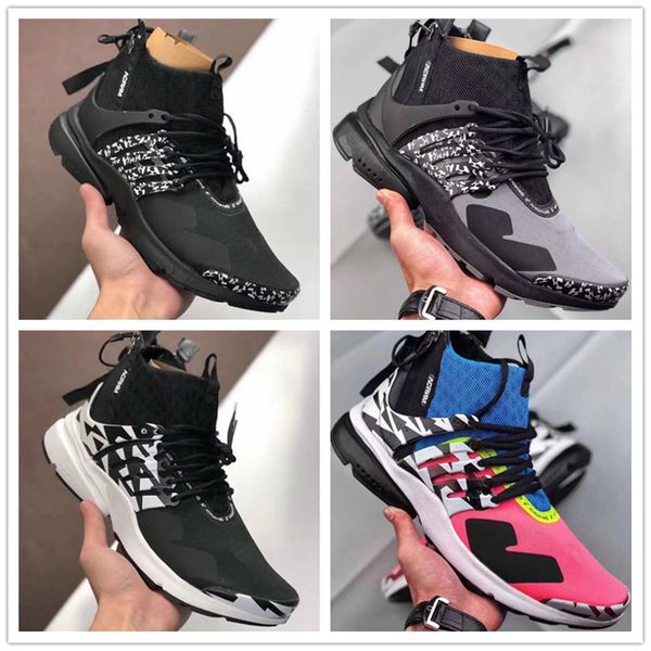 

New 2018 ACRONYM x Presto Mid Moc 2 Running Shoes Men Women Sportswear vibrant Hot Lava/Volt Prestos Sports Trainers Sneakers Size 36-45