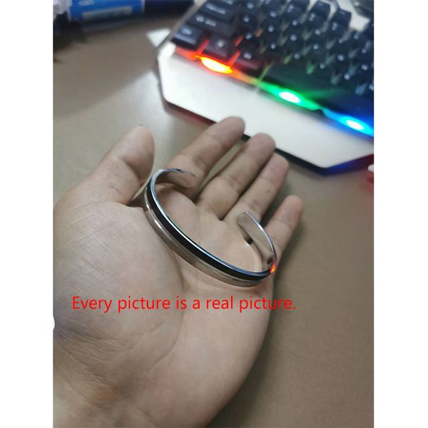 

men's and women's fashion simple black room silver bracelet 316 stainless steel gift gift 8 mm wide