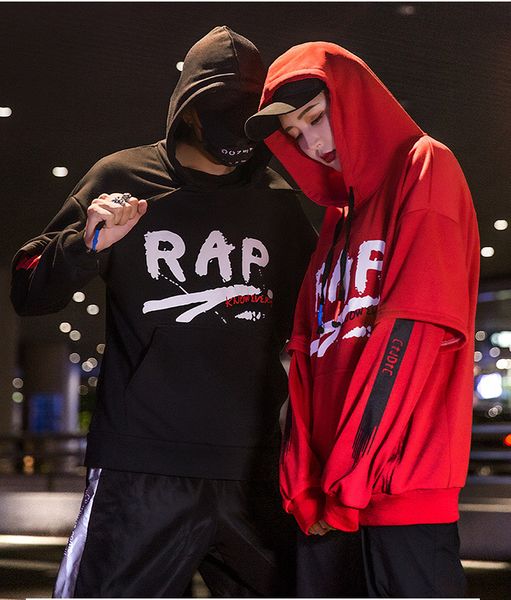 

mens loose hoodies 2019 new shelves long sleeved women men's hooded couple hip-hop letters men's men's sweater size m-xxxl, Black