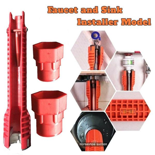 

kitchen sink basin faucet wrench sink household bath red install tap spanner installer tools cd