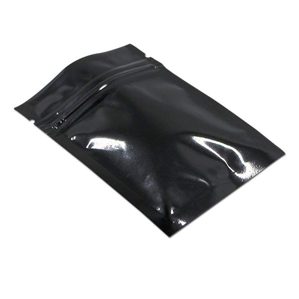 

7.5*10cm 200pcs recloseable black mylar packing pouch bags food sample power packaging bags smell proof gift and craft packing storage bags
