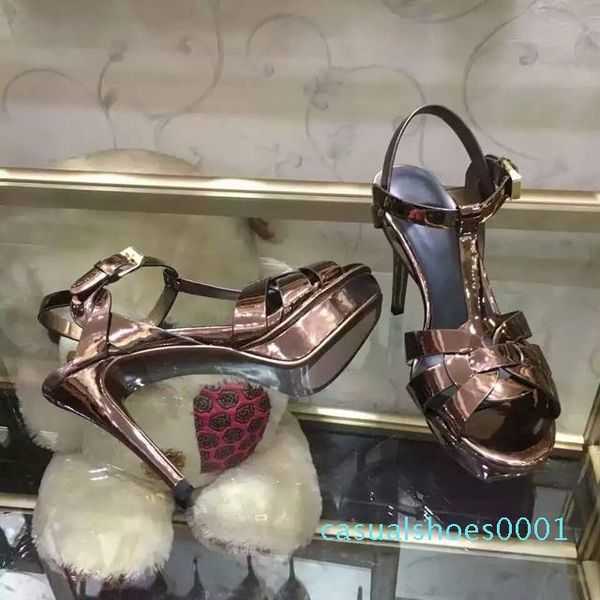 

2020 brand new candy color gladiator sandals women genuine leather shoes platform pumps high heels shoes woman sandalias mujerqa21, Black