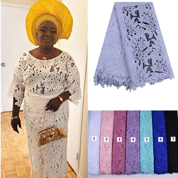 

class african embroidery guipure cord lace fabric soft cord fabric nigerian ghana water soluble laces for sewing party f1714, Pink;blue