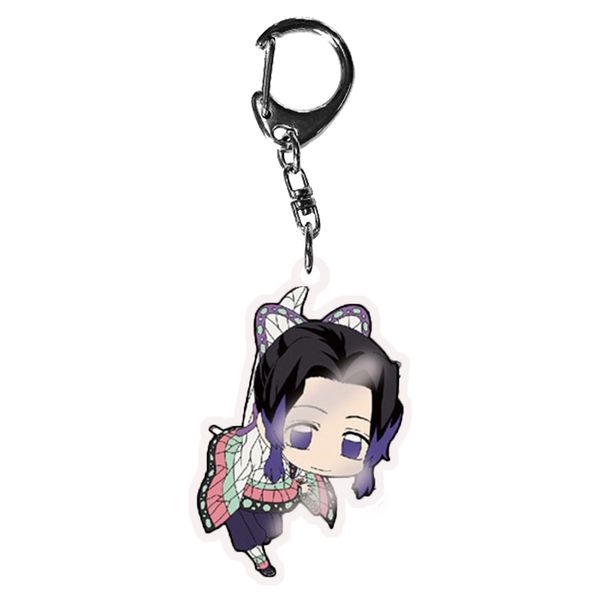

2020 new arrivals anime demon slayer: kimetsu no yaiba cartoon cosplay acrylic keychain printing keyring cute double-sided, Slivery;golden