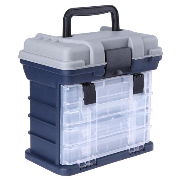 

4 layer portable carp fishing tackle boxes fishing reel line lure tool storage box 2 colors optional 26x15x25cm