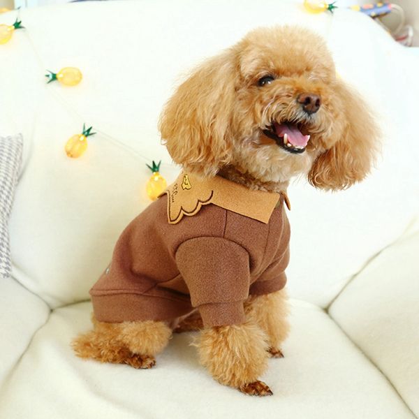 

pet autumn and winter warm costume clothing thickening 2-legged coat woolen jacket for dogs