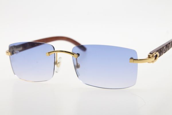 

2020 classic carved wood rimless designer 3524012 sunglasses wood high-end glasses metal glasses new fashion classic sunglasses, White;black