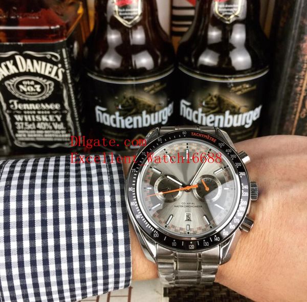 

6 buy watches 44 mm 329.32.44.51.01.001 racing co-axial stainless steel automatic mechanical mens watches christmas gift, Slivery;brown