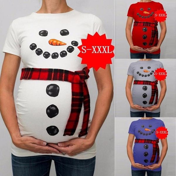 

Halloween dresses Women Christmas Snowman Cartoon Maternity T Shirts Pregnancy Tee Tops Clothes maternity clothes pregnant