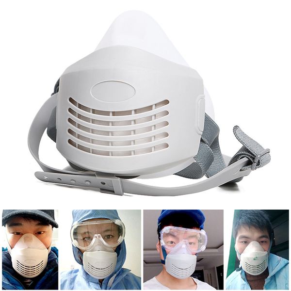 

anti dust pm2.5 mask respirator mask industrial protective silicone and replaceable cotton anti-dust breathable filter, Black