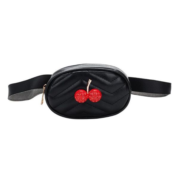 

cute cherry waist bags kids girls fanny packs belt leather chest shoulder handbags