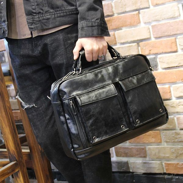 

messenger bag men pu leather fashion man briefcase lapshoulder crossbody bags bolso hombre computer handbags bolsa masculina