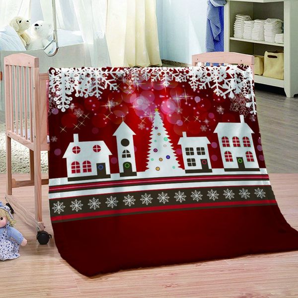 

soft warm winter flannel blanket christmas series cartoon print bedding throw blankets