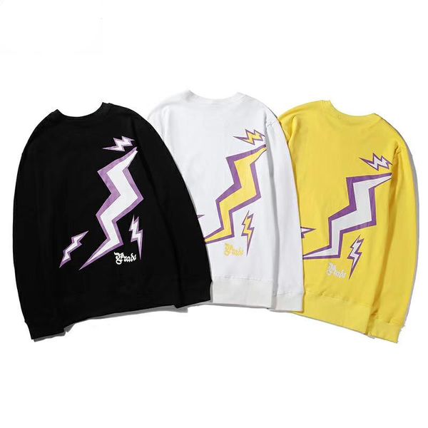 

men's and women's sweatshirts cotton loose sweatshirts lightning printing youth student sweater 2019 autumn and winter new u3, Black