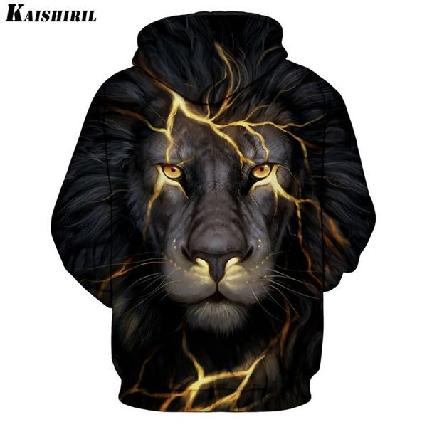 

casual lion harajuku hop kaishiril sweatshirt men funny pullovers men's hoodie women hoodies 3d hip couple creative jddwq, Black