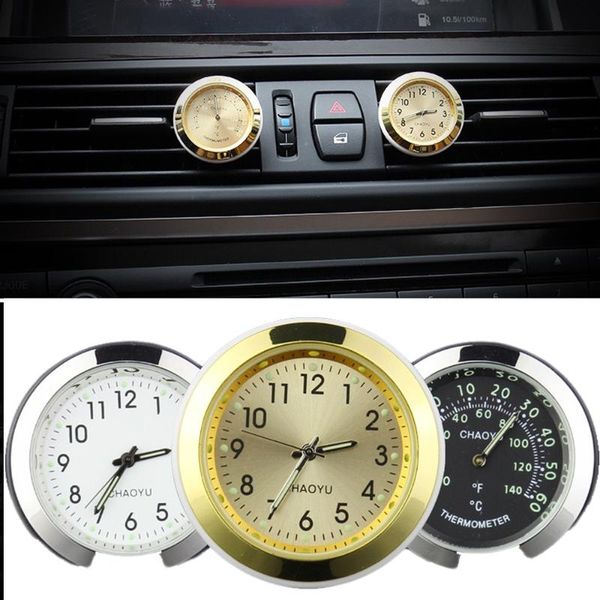 

3 in 1 car clock auto watch air vents outlet clip mini decoration aluminum alloy & plant fragrance as clock perfume thermometer