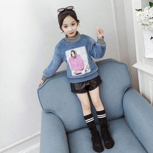 

декие одежд 2019 зимни девоки водолазки keep warm Ѭебенок ђвелиени вниз ђолен Blue