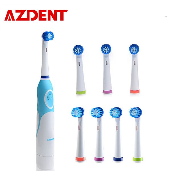 

azdent 8 heads electric toothbrush rotating type brush heads battery operated teethbrush sell teeth whitening for adults