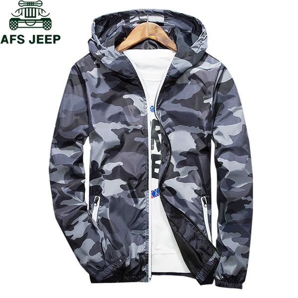 

new 2018 autumn hooded jackets men thin camouflage jacket male plus size m-3xl quick dry men windbreaker skin jacket, Black;brown
