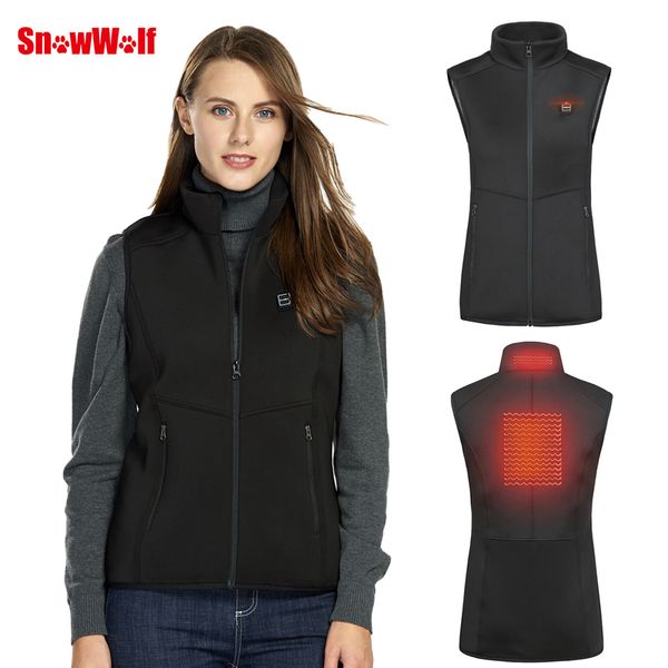 

snowwolf 2018 women winter outdoor usb infrared heating vest jacket electric thermal waistcoat clothing for sports hiking, Gray;blue