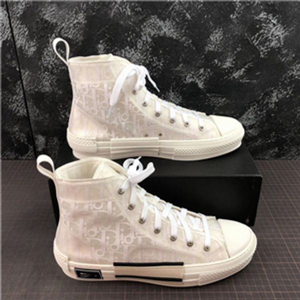 

2020men'19ss floral technical canvas b2 b24 oblique men's brand high-sneakers b2 brand designer shoes ladies, Black;red