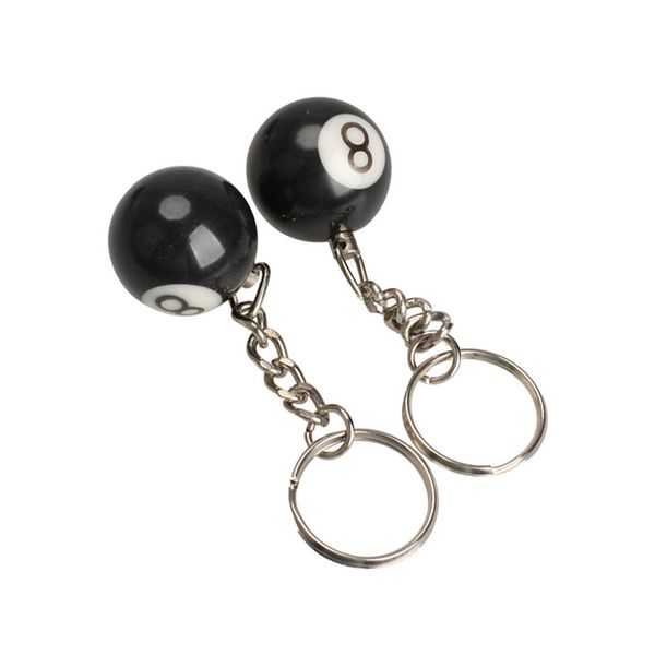 

2pcs billiard pool keychain snooker table ball key ring gift lucky no.8 fs99, Silver