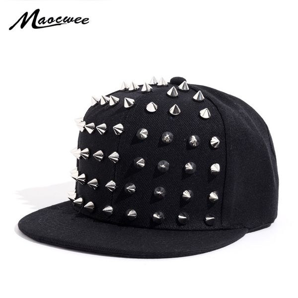 

women man rivet baseball caps black rock motorcycle rivet fashion lover punk black snapback caps women spike studded rivets cap, Blue;gray
