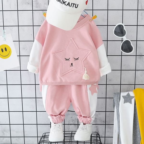 

girls clothes set 1-3 years autumn new fashion style cotton o-neck a9076 baby girl clothes children clothing, White