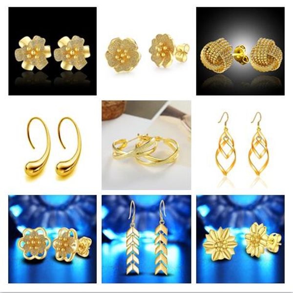

9 style choice flower water drop arrow gold earrings gold plated earrings luxury refinement woman madam fashion jewelry, Silver