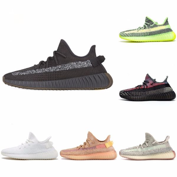 

kanye wes mens running shoes oreo tail light zyon flax desert sage marsh static reflective men women x sports sneakers whit box, Black