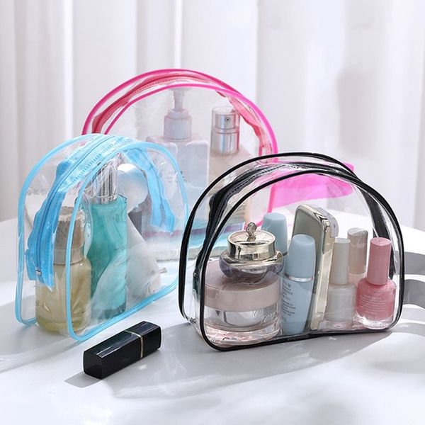 

travel pvc cosmetic bags women transparent clear zipper makeup bags organizer bath wash make up toiletry pouch
