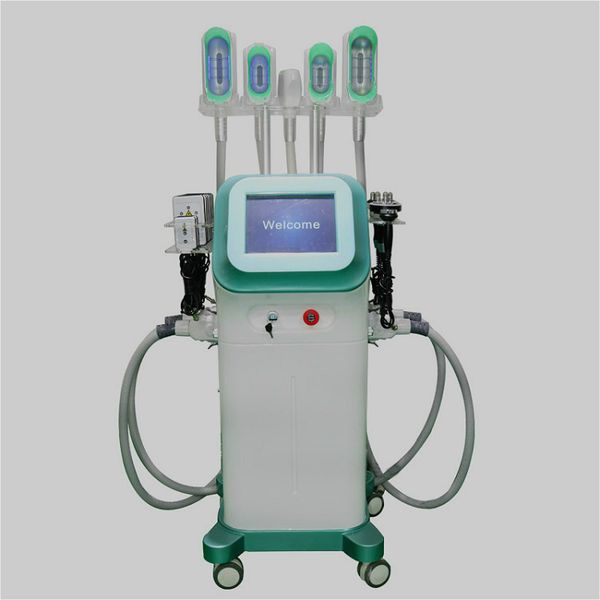 

9 in 1 cryolipolysis with 5 cryo handles+40k+rf+facial rf+ 8 pads lase cavitation 360 degree double chin fat e slimming machine
