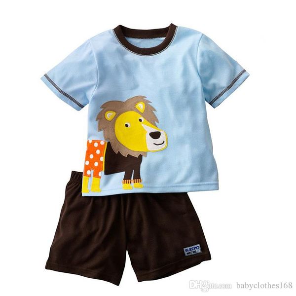 

baby boy clothes summer baby clothing set cartoon printing toddler t shirt shorts for kids wholesale, White