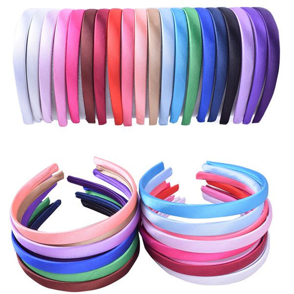 

5pcs/lot 15mm satin covered headband diy ribbon hairband girls hair headbands women resin hair band head hoop accessories, Slivery;white