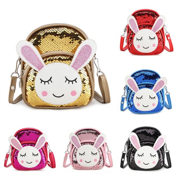 

fashion pu sequins children's double back sequins small single back slant three-purpose bag children's cartoon snacks small bag