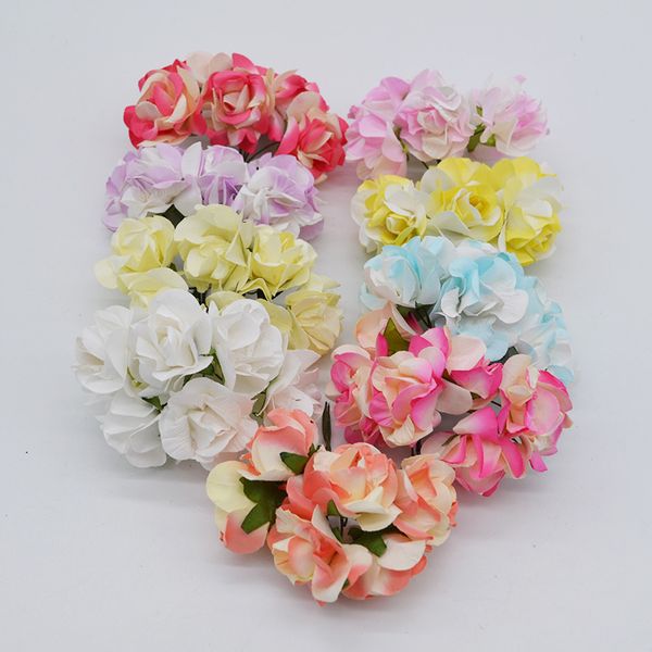 

new 72pcs 3.5cm silk artificial rose flower bouquet for wedding party decoration scrapbooking wreath diy craft flower