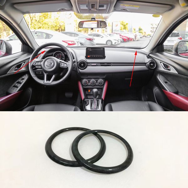 Carbon Fiber Interior Dashboard Speaker Ring Cover Trim For Mazda Cx 3 2015 2018 Interior Car Decor Interior Car Decoration From Taolingyu1985