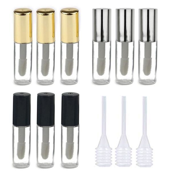

1.2 mL Empty Lip Gloss Tubes Containers, Clear Mini Refillable Lip Balm Bottles with Rubber Inserts and Transfer Pipettes for Lip Samples