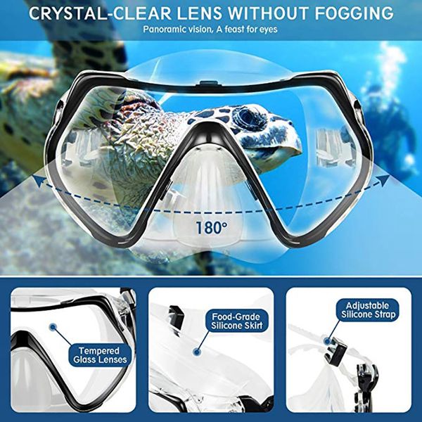 

anti-fog children eyewear diving mask breathing tube kit full dry snorkels set snorkeling sportswear accessories