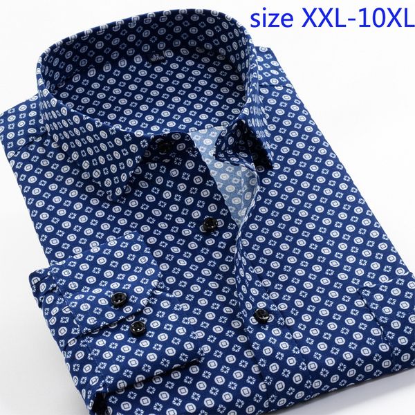 

new arrival fashion men flower long sleeve loose super large handsome casual shirts print plus size 2xl3xl4xl5xl6xl7xl8xl9xl10xl, White;black