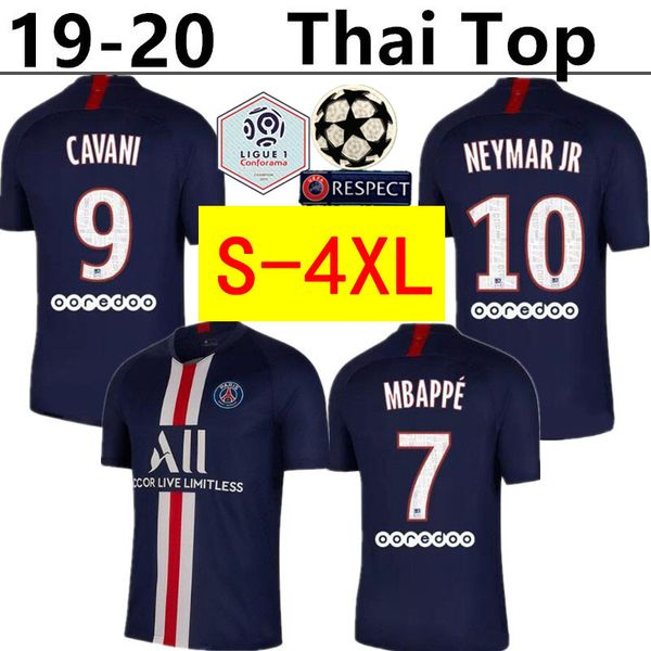 

Thai quality maillot p g occer jer ey 19 20 pari mbappe cavani verratti champion football hirt 2019 2020 uniform ize 4xl