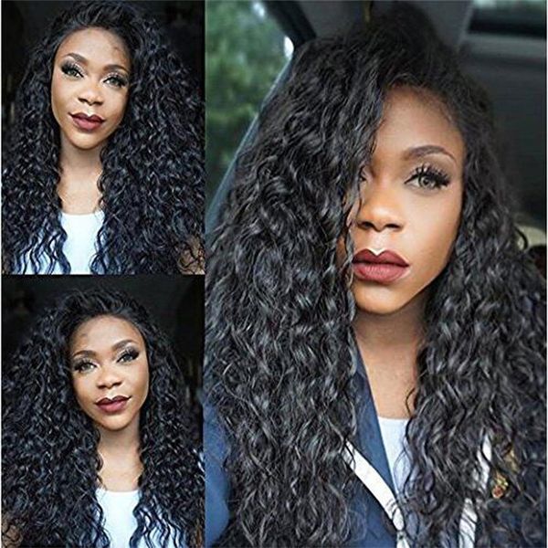 

shuowen synthetic hair wigs 26 inches black curly simulation human -hair wig perruques xy-fc-12 deep wave