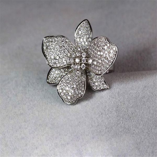 280pcs pavimenta zaffiro bianco diamante cz gioielli fatti a mano sterling sier donne anello di fidanzamento di nozze farfalla per regalo amante