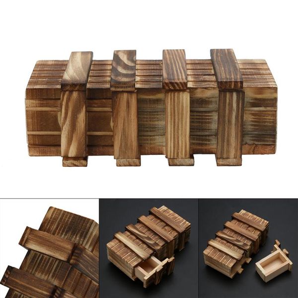 Funny Magic Compartment Wooden Puzzle Box With Secret Drawer Brain Funny Magic Compartment Wooden Puzzle Box With Secret Drawer Brain Teaser Baby Kid Puzzles Toy