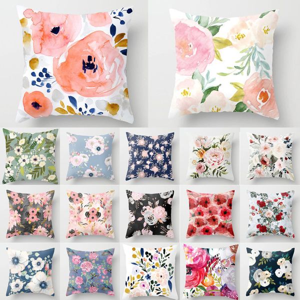 

цветочный узор декоративные подушки крышки подушки наволочки полиэстер 45 * 45 throw подушки home decor pillowcover 40844