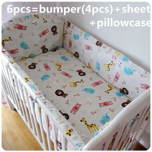 

promotion 6/7pcs cot bedding set safety and healthy kids accessory,baby bedding sets ,120*60/120*70cm