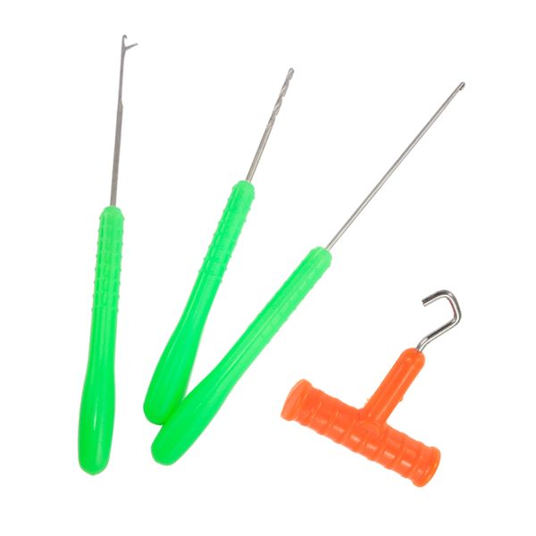 

4 in 1 fishing bait needle drill bit + fishing bait hook needle kit knot puller stringer driller for carp tackle pesca